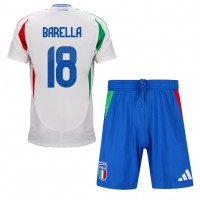 Italia Nicolo Barella #18 Fotballklær Bortedraktsett Barn EM 2024 Kortermet (+ korte bukser)